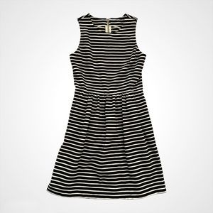 J. Crew Factory Daybreak Striped Black & White Dress